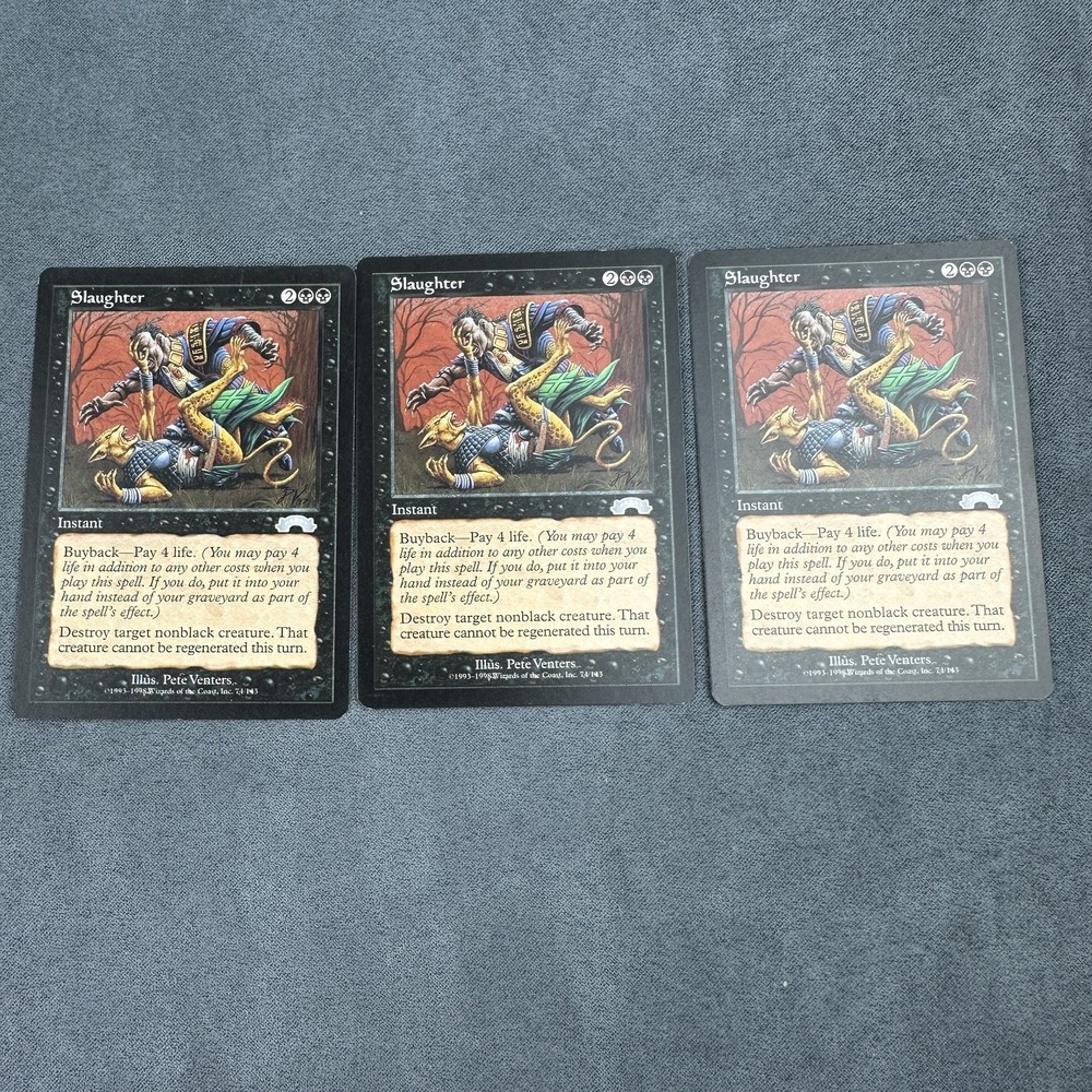 MTG Slaughter Exodus 74/143 Lot of 3 Rare English Regular Playset‎ Magic